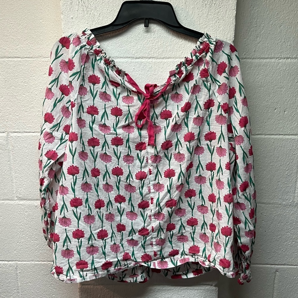 J. Crew Pink and Green Floral Blouse - Picture 6 of 6